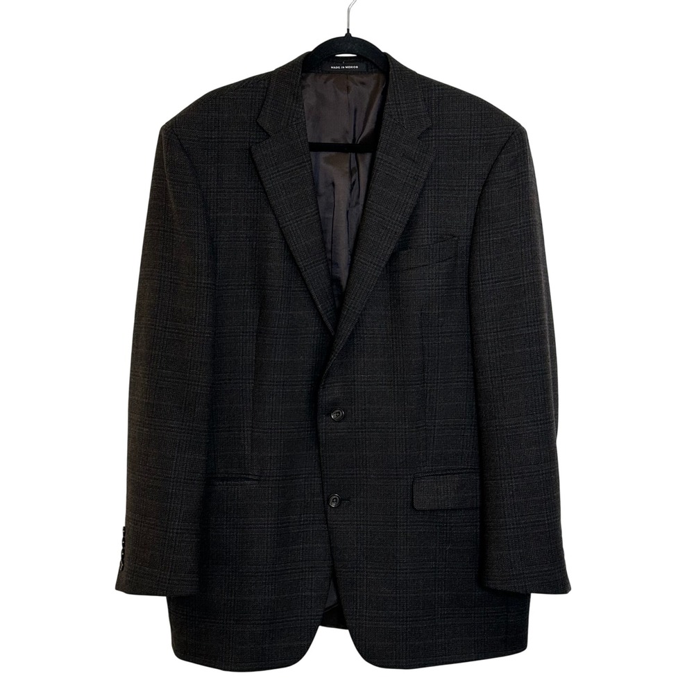 Lauren Ralph Lauren Wool Blazer Sport Coat Jacket Size‎ 44L Brown Plaid Classic